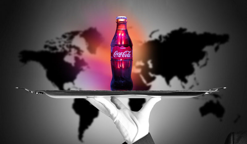 COCA-COLA BOTTLE ON TRAY