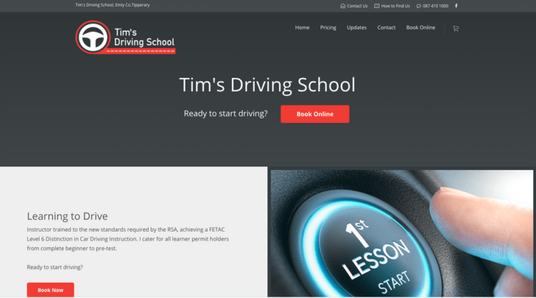TIMS DRIVING SCHOOL HOME PAGE